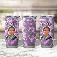 Rosa Parks Tumbler Cup Purple Floral Pattern Civil Rights Tribute Bold Name Repeated Text Design - Wonder Print Shop