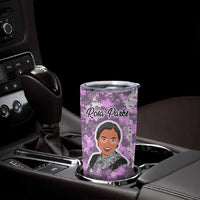 Rosa Parks Tumbler Cup Purple Floral Pattern Civil Rights Tribute Bold Name Repeated Text Design - Wonder Print Shop