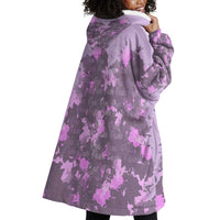 Rosa Parks Wearable Blanket Hoodie Purple Floral Pattern Civil Rights Tribute Bold Name Repeated Text Design - Wonder Print Shop