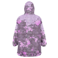 Rosa Parks Wearable Blanket Hoodie Purple Floral Pattern Civil Rights Tribute Bold Name Repeated Text Design - Wonder Print Shop