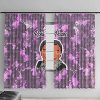 Rosa Parks Window Curtain Purple Floral Pattern Civil Rights Tribute Bold Name Repeated Text Design - Wonder Print Shop