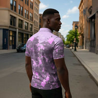 Rosa Parks Zipper Polo Shirt Purple Floral Pattern Civil Rights Tribute Bold Name Repeated Text Design - Wonder Print Shop