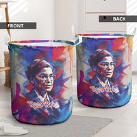 Rosa Parks Laundry Basket Red Blue Abstract Art Portrait Sitting Down to Stand Up Quote Civil Rights Tribute - Wonder Print Shop