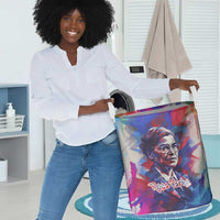 Rosa Parks Laundry Basket Red Blue Abstract Art Portrait Sitting Down to Stand Up Quote Civil Rights Tribute - Wonder Print Shop