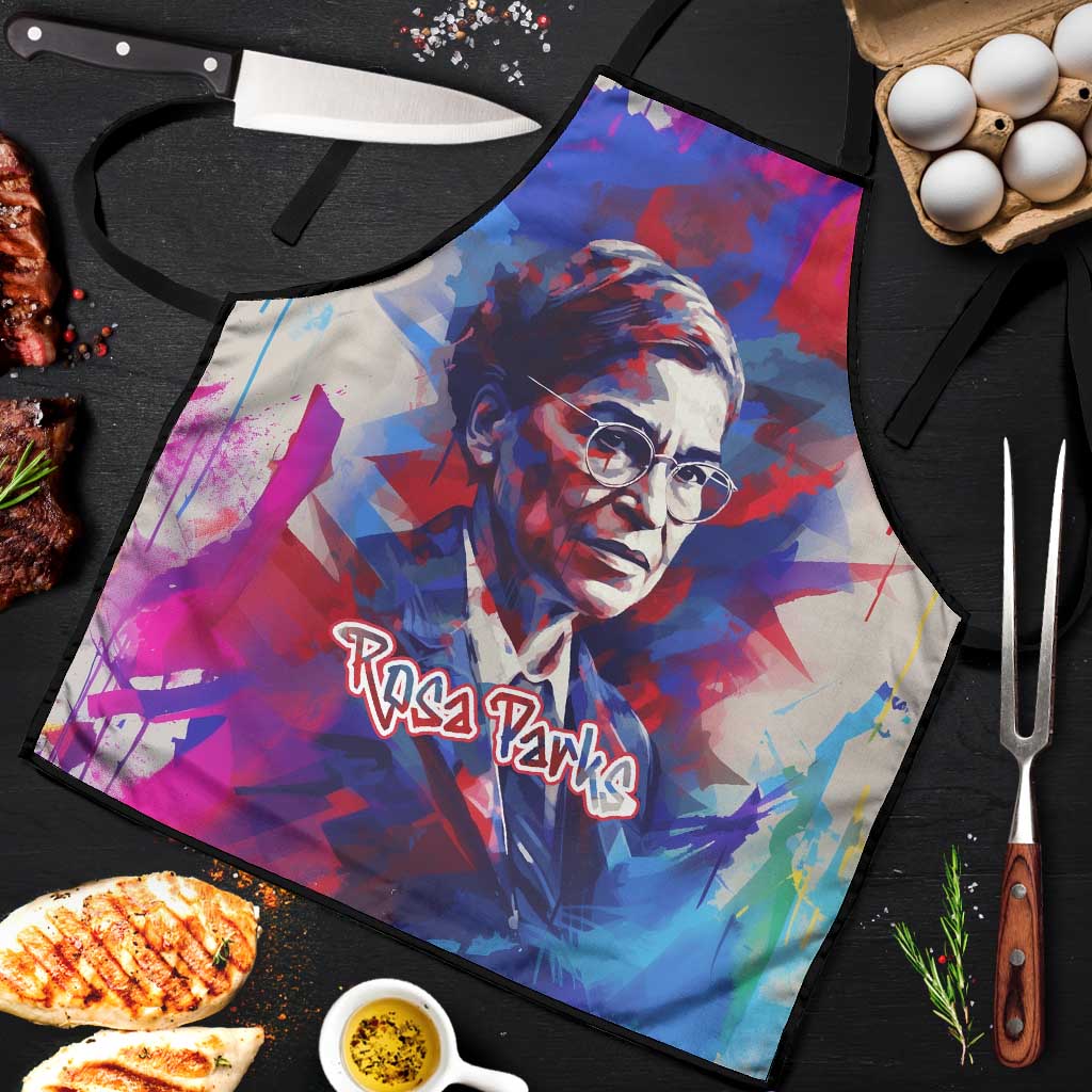 Rosa Parks Apron Red Blue Abstract Art Portrait Sitting Down to Stand Up Quote Civil Rights Tribute - Wonder Print Shop
