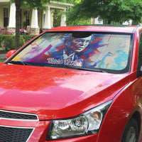 Rosa Parks Auto Sun Shade Red Blue Abstract Art Portrait Sitting Down to Stand Up Quote Civil Rights Tribute - Wonder Print Shop