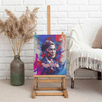 Rosa Parks Canvas Wall Art Red Blue Abstract Art Portrait Sitting Down to Stand Up Quote Civil Rights Tribute - Wonder Print Shop