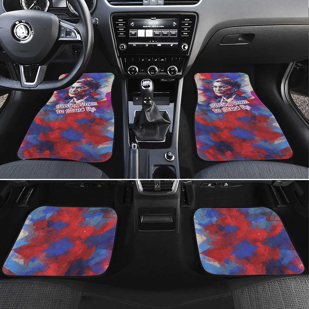 Rosa Parks Car Mats Red Blue Abstract Art Portrait Sitting Down to Stand Up Quote Civil Rights Tribute - Wonder Print Shop