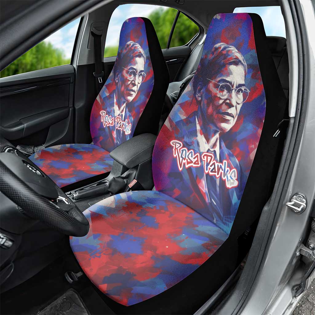 Rosa Parks Car Seat Cover Red Blue Abstract Art Portrait Sitting Down to Stand Up Quote Civil Rights Tribute - Wonder Print Shop
