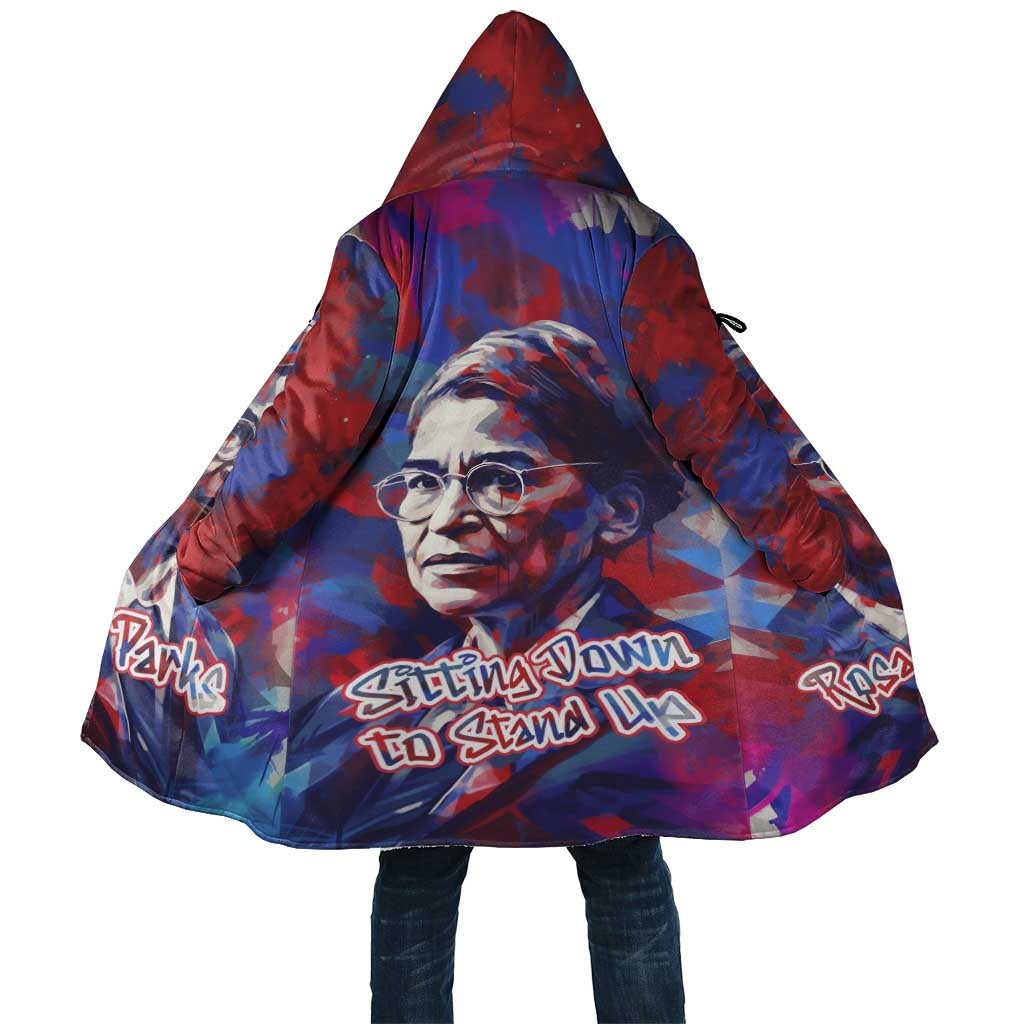 Rosa Parks Cloak Red Blue Abstract Art Portrait Sitting Down to Stand Up Quote Civil Rights Tribute - Wonder Print Shop