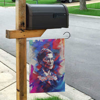 Rosa Parks Garden Flag Red Blue Abstract Art Portrait Sitting Down to Stand Up Quote Civil Rights Tribute - Wonder Print Shop
