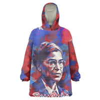Rosa Parks Kid Wearable Blanket Hoodie Red Blue Abstract Art Portrait Sitting Down to Stand Up Quote Civil Rights Tribute - Wonder Print Shop