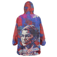 Rosa Parks Kid Wearable Blanket Hoodie Red Blue Abstract Art Portrait Sitting Down to Stand Up Quote Civil Rights Tribute - Wonder Print Shop