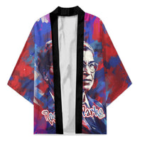 Rosa Parks Kimono Red Blue Abstract Art Portrait Sitting Down to Stand Up Quote Civil Rights Tribute - Wonder Print Shop