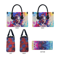 Rosa Parks Leather Bag Red Blue Abstract Art Portrait Sitting Down to Stand Up Quote Civil Rights Tribute - Wonder Print Shop
