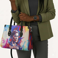 Rosa Parks Leather Bag Red Blue Abstract Art Portrait Sitting Down to Stand Up Quote Civil Rights Tribute - Wonder Print Shop