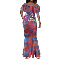 Rosa Parks Mermaid Dress Red Blue Abstract Art Portrait Sitting Down to Stand Up Quote Civil Rights Tribute TS04