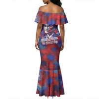 Rosa Parks Mermaid Dress Red Blue Abstract Art Portrait Sitting Down to Stand Up Quote Civil Rights Tribute TS04