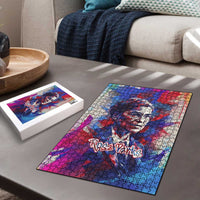 Rosa Parks Puzzle Red Blue Abstract Art Portrait Sitting Down to Stand Up Quote Civil Rights Tribute - Wonder Print Shop