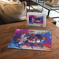 Rosa Parks Puzzle Red Blue Abstract Art Portrait Sitting Down to Stand Up Quote Civil Rights Tribute - Wonder Print Shop
