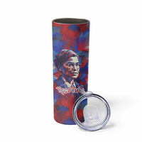 Rosa Parks Skinny Tumbler Red Blue Abstract Art Portrait Sitting Down to Stand Up Quote Civil Rights Tribute - Wonder Print Shop