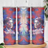 Rosa Parks Skinny Tumbler Red Blue Abstract Art Portrait Sitting Down to Stand Up Quote Civil Rights Tribute - Wonder Print Shop