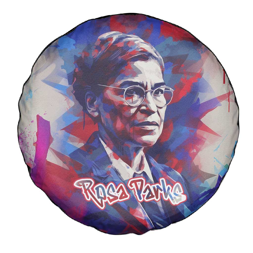 Rosa Parks Spare Tire Cover Red Blue Abstract Art Portrait Sitting Down to Stand Up Quote Civil Rights Tribute - Wonder Print Shop