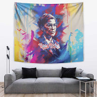 Rosa Parks Tapestry Red Blue Abstract Art Portrait Sitting Down to Stand Up Quote Civil Rights Tribute - Wonder Print Shop