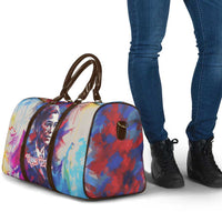 Rosa Parks Travel Bag Red Blue Abstract Art Portrait Sitting Down to Stand Up Quote Civil Rights Tribute - Wonder Print Shop