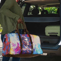 Rosa Parks Travel Bag Red Blue Abstract Art Portrait Sitting Down to Stand Up Quote Civil Rights Tribute - Wonder Print Shop