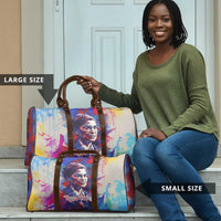 Rosa Parks Travel Bag Red Blue Abstract Art Portrait Sitting Down to Stand Up Quote Civil Rights Tribute - Wonder Print Shop