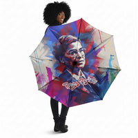 Rosa Parks Umbrella Red Blue Abstract Art Portrait Sitting Down to Stand Up Quote Civil Rights Tribute - Wonder Print Shop