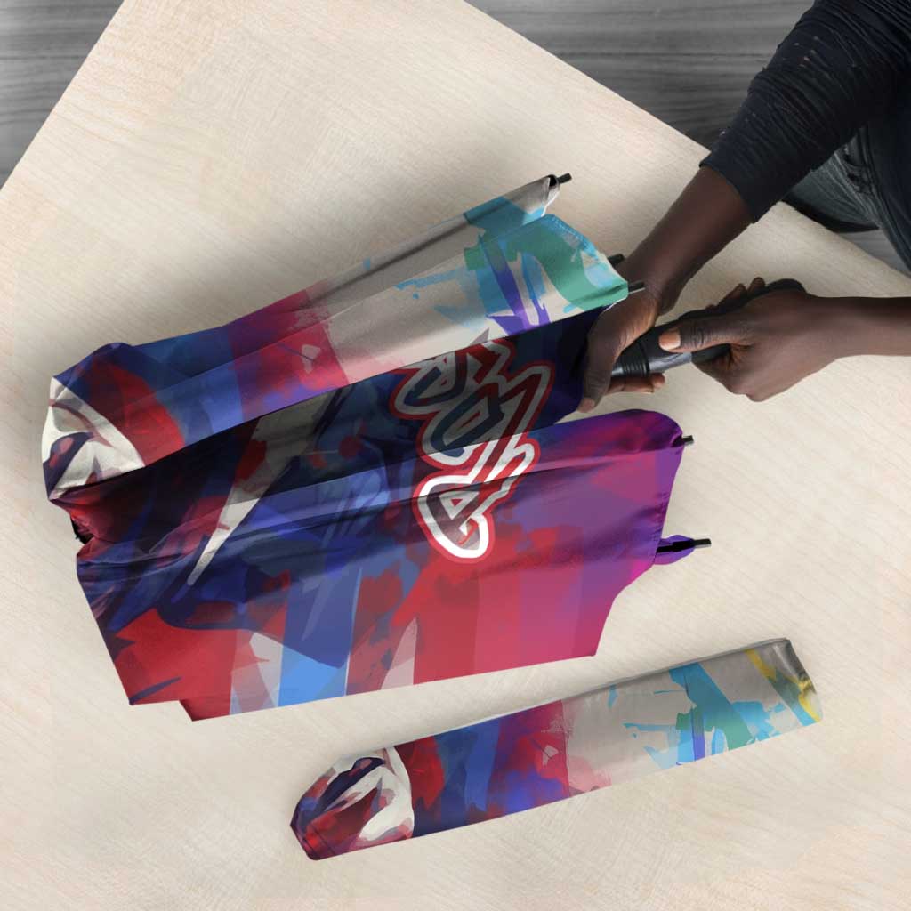 Rosa Parks Umbrella Red Blue Abstract Art Portrait Sitting Down to Stand Up Quote Civil Rights Tribute - Wonder Print Shop