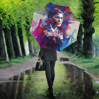 Rosa Parks Umbrella Red Blue Abstract Art Portrait Sitting Down to Stand Up Quote Civil Rights Tribute - Wonder Print Shop