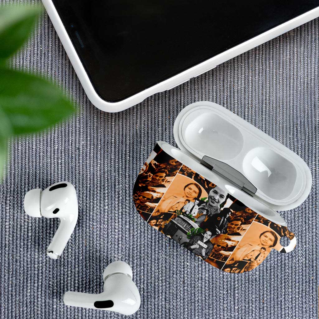 Rosa Parks AirPods Case Sepia Collage Design Civil Rights Icon I Believe There Is Only One Race Quote - Wonder Print Shop