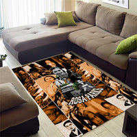 Rosa Parks Area Rug Sepia Collage Design Civil Rights Icon I Believe There Is Only One Race Quote - Wonder Print Shop