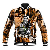 Rosa Parks Baseball Jacket Sepia Collage Design Civil Rights Icon I Believe There Is Only One Race Quote - Wonder Print Shop