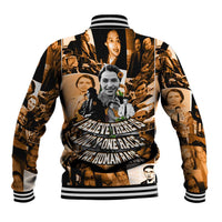 Rosa Parks Baseball Jacket Sepia Collage Design Civil Rights Icon I Believe There Is Only One Race Quote - Wonder Print Shop