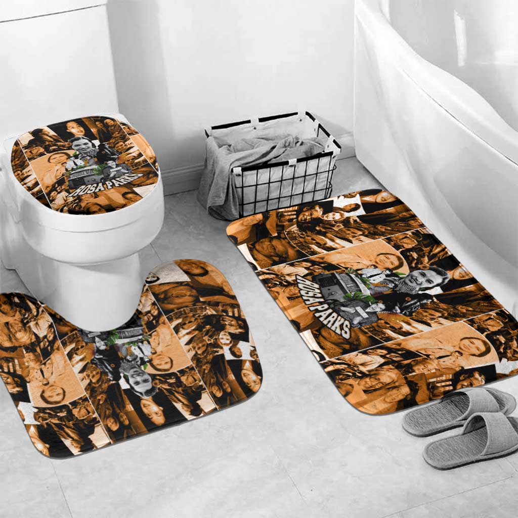 Rosa Parks Bathroom Set Sepia Collage Design Civil Rights Icon I Believe There Is Only One Race Quote - Wonder Print Shop