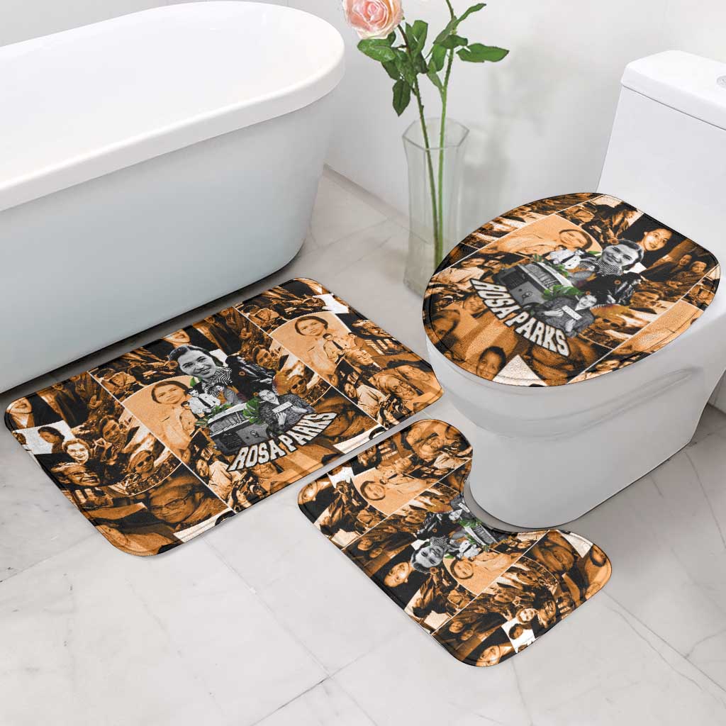 Rosa Parks Bathroom Set Sepia Collage Design Civil Rights Icon I Believe There Is Only One Race Quote - Wonder Print Shop