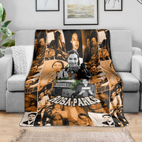 Rosa Parks Blanket Sepia Collage Design Civil Rights Icon I Believe There Is Only One Race Quote - undefined