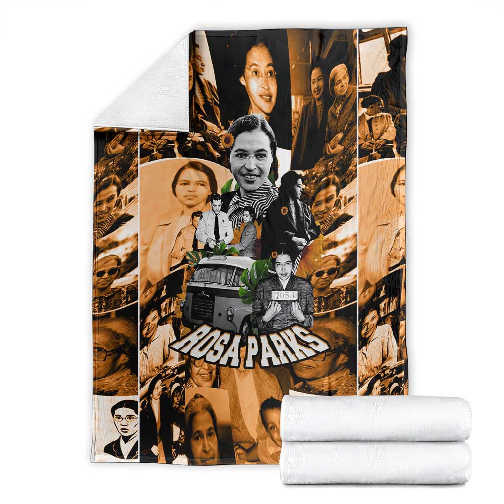Rosa Parks Blanket Sepia Collage Design Civil Rights Icon I Believe There Is Only One Race Quote - undefined