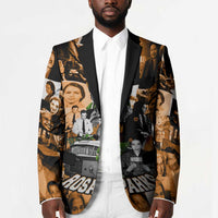 Rosa Parks Blazer Sepia Collage Design Civil Rights Icon I Believe There Is Only One Race Quote - Wonder Print Shop