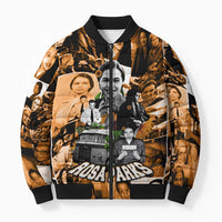 Rosa Parks Bomber Puffer Jacket Sepia Collage Design Civil Rights Icon I Believe There Is Only One Race Quote - Wonder Print Shop