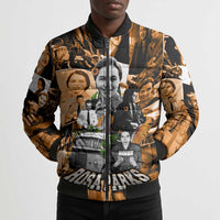 Rosa Parks Bomber Puffer Jacket Sepia Collage Design Civil Rights Icon I Believe There Is Only One Race Quote - Wonder Print Shop