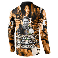 Rosa Parks Button Sweatshirt Sepia Collage Design Civil Rights Icon I Believe There Is Only One Race Quote