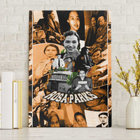 Rosa Parks Canvas Wall Art Sepia Collage Design Civil Rights Icon I Believe There Is Only One Race Quote - Wonder Print Shop