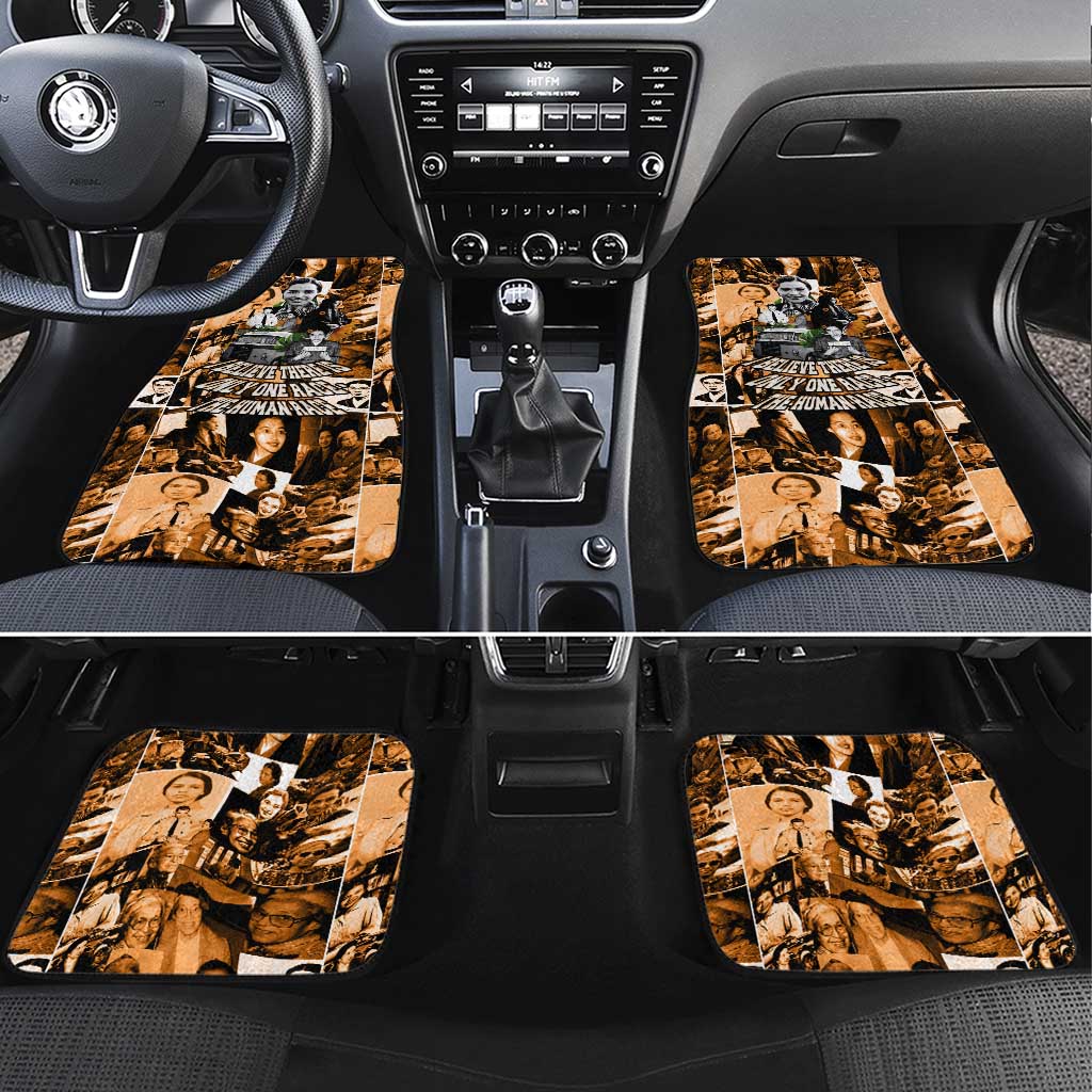 Rosa Parks Car Mats Sepia Collage Design Civil Rights Icon I Believe There Is Only One Race Quote - Wonder Print Shop