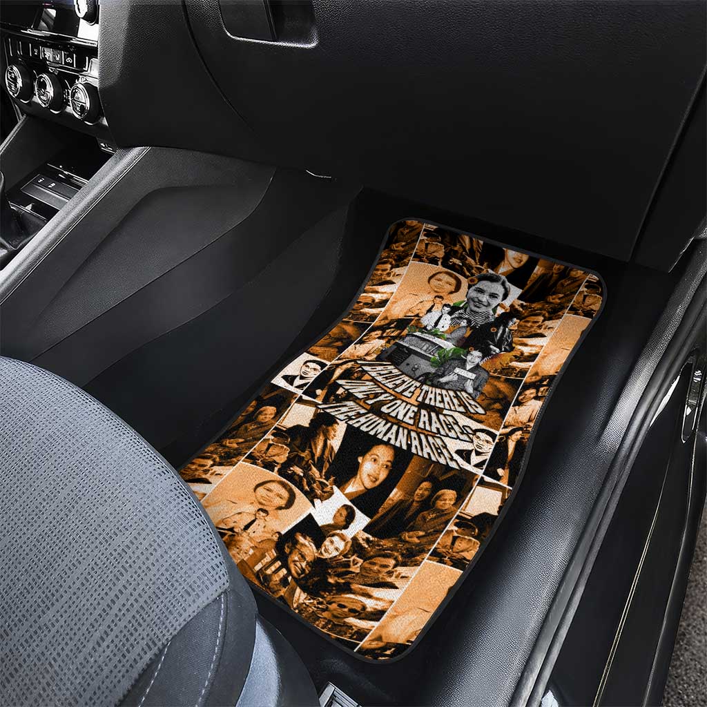 Rosa Parks Car Mats Sepia Collage Design Civil Rights Icon I Believe There Is Only One Race Quote - Wonder Print Shop