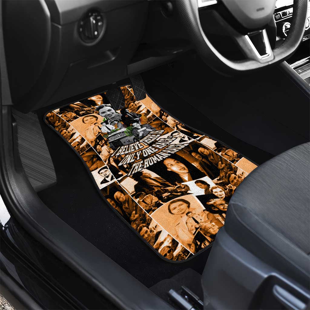 Rosa Parks Car Mats Sepia Collage Design Civil Rights Icon I Believe There Is Only One Race Quote - Wonder Print Shop